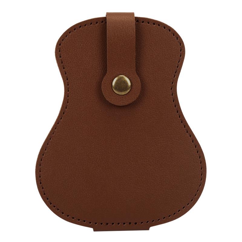 

1pc Guitar Pick Storage Case-18 Picks Capacity,PU Leather Guitar-Shaped Design with Retro Style,Guitar Pick Storage Bag Portable