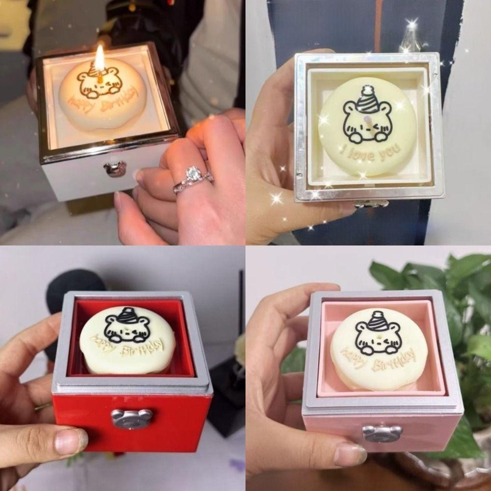 Valentýnský medvídek otočná prstýnková krabička úložná krabička dárková krabička k narozeninám pro milovanou osobu