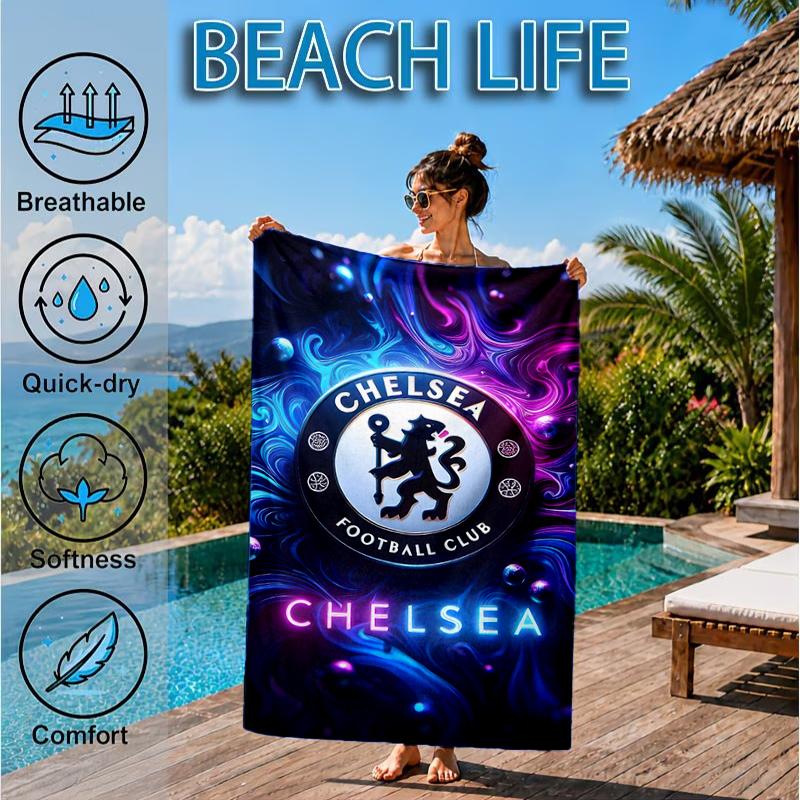Football Club Emblem lion Beach Towel, Microfiber Beach Towel, Perfect For Pool, Beach, Travel, Home Decor Beach Party Fan gifts