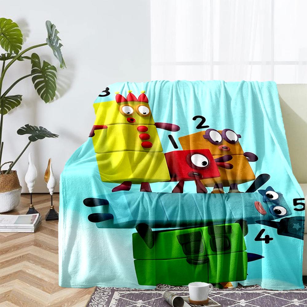 Coperta stampata a tema Numberblocks - Perfetta per divano, letto, viaggi e uso all'aperto | Lavabile in lavatrice, accogliente e resistente.