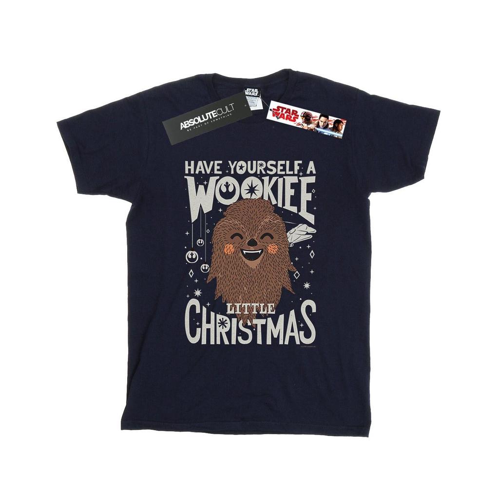 STAR WARS Womens/Ladies Wookiee Little Christmas Cotton Boyfriend T-Shirt
