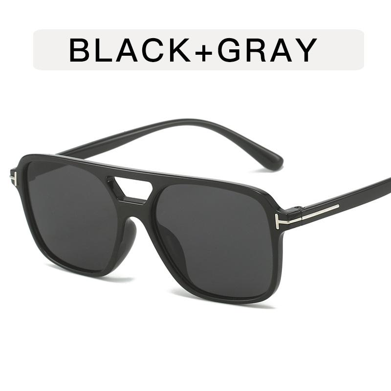 European American Style Women Sunglasses Double Bridge Square Shape Designer Sun Glasses UV400 Protection Man Sunglass