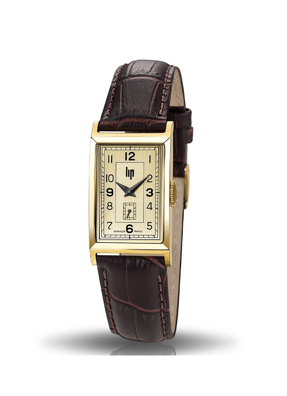 

Авторизований дистриб ютор [LIP] Чоловічі губні годинники 671006 Churchill T18 золото крокодил коричнева шкіра