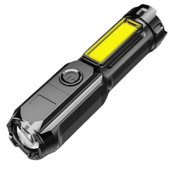 Outdoor LED Flashlight Zoomable Telescopic High Lumens USB Rechargeable Super Bright Outdoor Portable Camping Emergency Handheld Torch