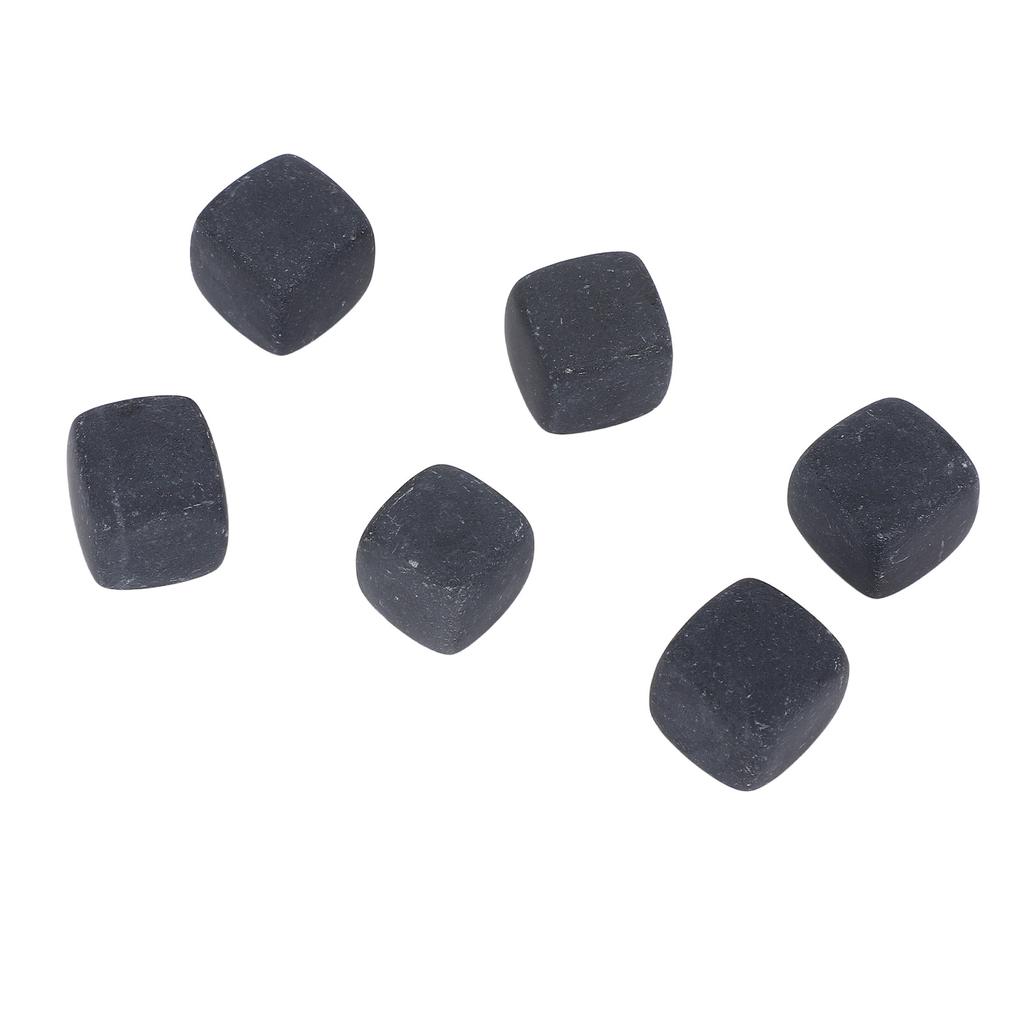 6Pcs Whiskey Stones Cubes Basalt Enhanced Flavor Whiskey Rock Set for Gin Wine Vodka Water Gift