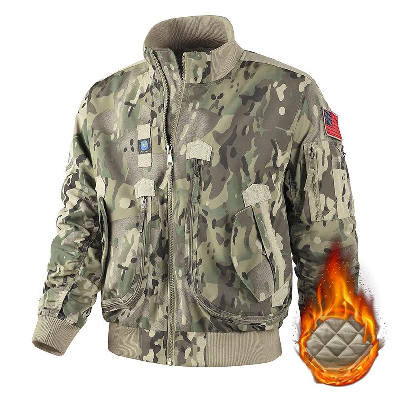 Winter Thickened Cotton-padded Men's Camouflage Jacket Loose Large Size Tooling Jacket Outdoor Cold-proof Warm Stand-up Collar Cotton-padded Jacket