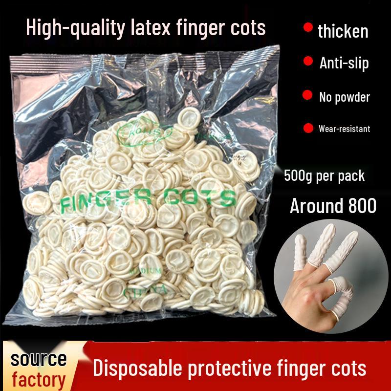 Thickened Latex Finger Cots: Anti-Slip, Anti-Static Protection for Tattooing, Nail Art & Industrial Use