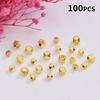 100Pcs  Gold Plated Ball Crimp End Beads,Crimps Beads,2Mm 2.5Mm 3Mm Stopper Spacer Beads For Diy Jewelry Making Supplies