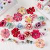 80PC Artificial Flowers Head Rose Plum Fake Flowers For Home Decor Wedding Marriage Decoration DIY Bride Hair Wreath Accessories
