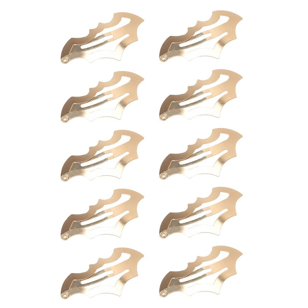 10/20Pcs Bat Shape Halloween Bat Hair Clips Halloween Theme Metal Furry Bat Hair Clips Masquerade Fun Hair Clips
