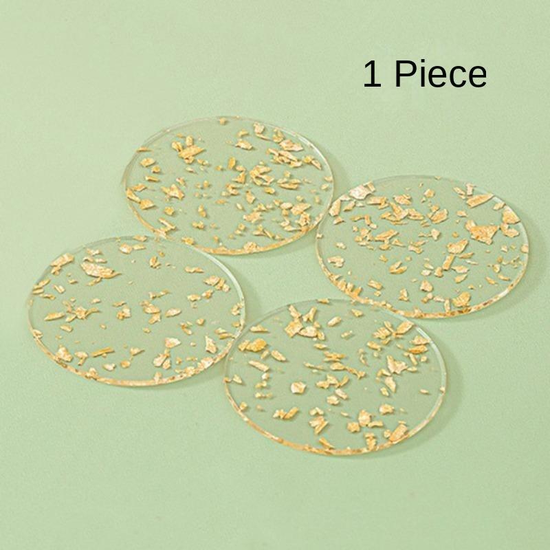 Acrylic Coaster Tea Cup Gold Foil Ins Same Creative Resin Table Mat Waterproof Heat-Resistant Mat Style Nordic Style