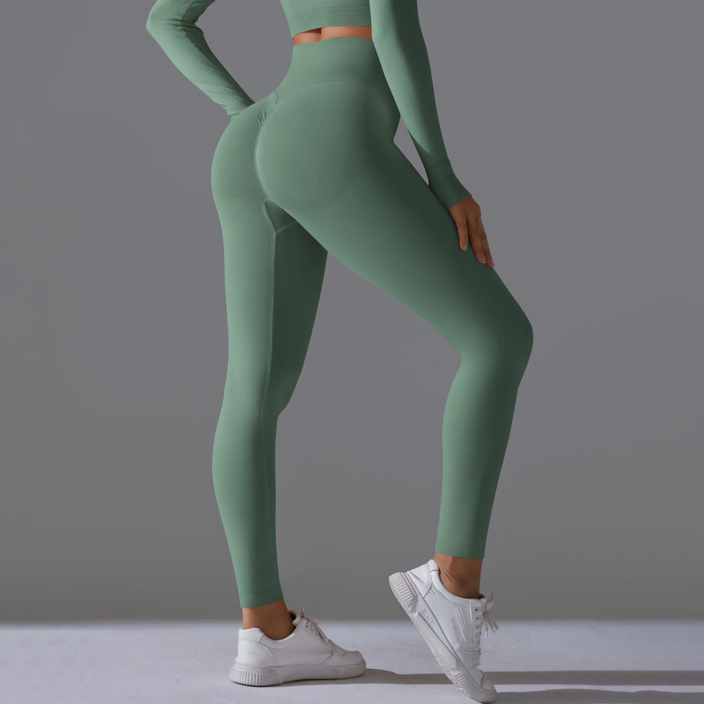 Nahtlose, hochtaillierte, nude Yogahose für Damen, pfirsichfarben, Po-lifting, eng anliegende Fitnesshose, schnelltrocknende Sport-Yoga-Bekleidung