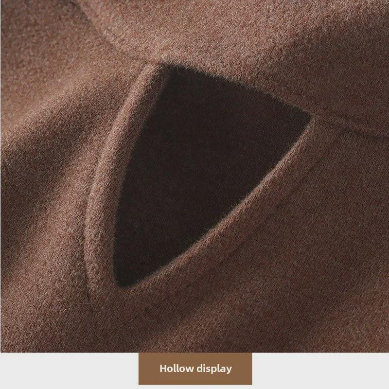 Dámské sametové tričko s dlouhým rukávem a polovičním rolákem - Podzim/Zima 2024 Dutý design