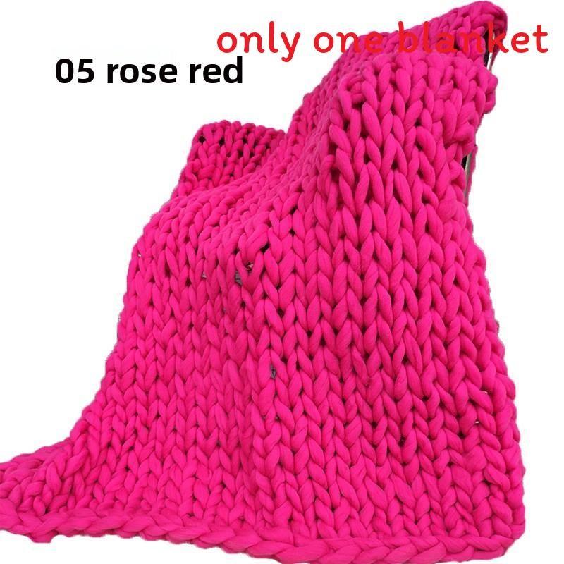Bearaby Weaving Ultra Coarse Blanket With Solid Color Design For Household Daily