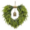 50cm Cedar Heart Shaped Bell Wreath Front Door Hanging Wreath Decor Versatile for Home Party Use