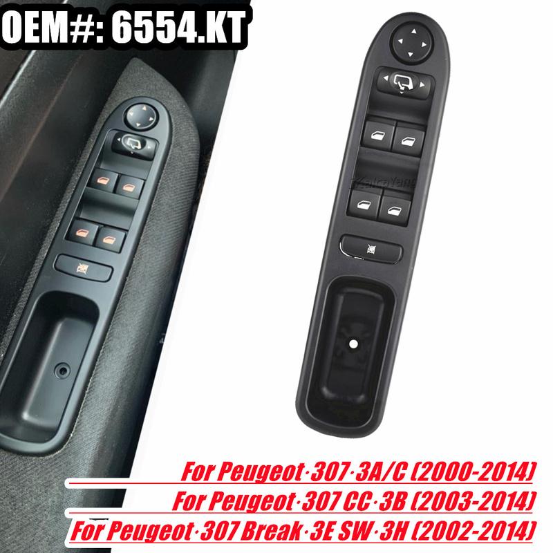 

Master Power Window Switch for Peugeot 307 2000-2014 Hatchback CC Wagon 6554.KT