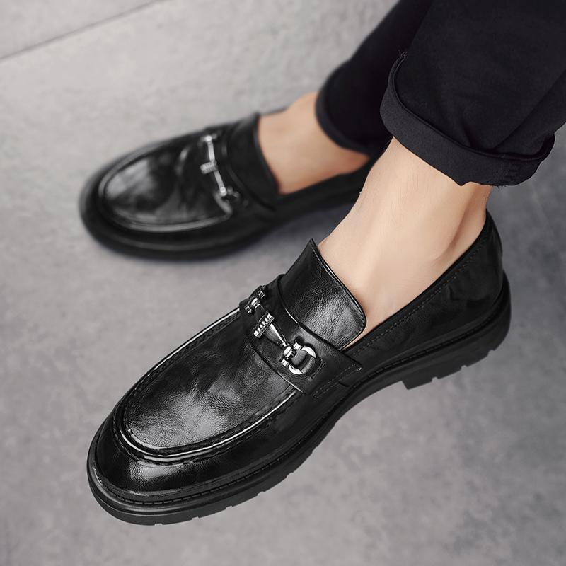 Platform Men Shoes Dress Shoes Commerce Slip-On Shoe Leather Men Comfortable Lazy Breathable Loafers New Arrival Driving Shoes