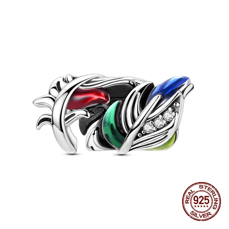 Suitable For Authentic Genuine Copper Decorative Charms Bead Elements Magnificent Feather Butterfly Magical Mask Charm Decorations Jewelry Creation