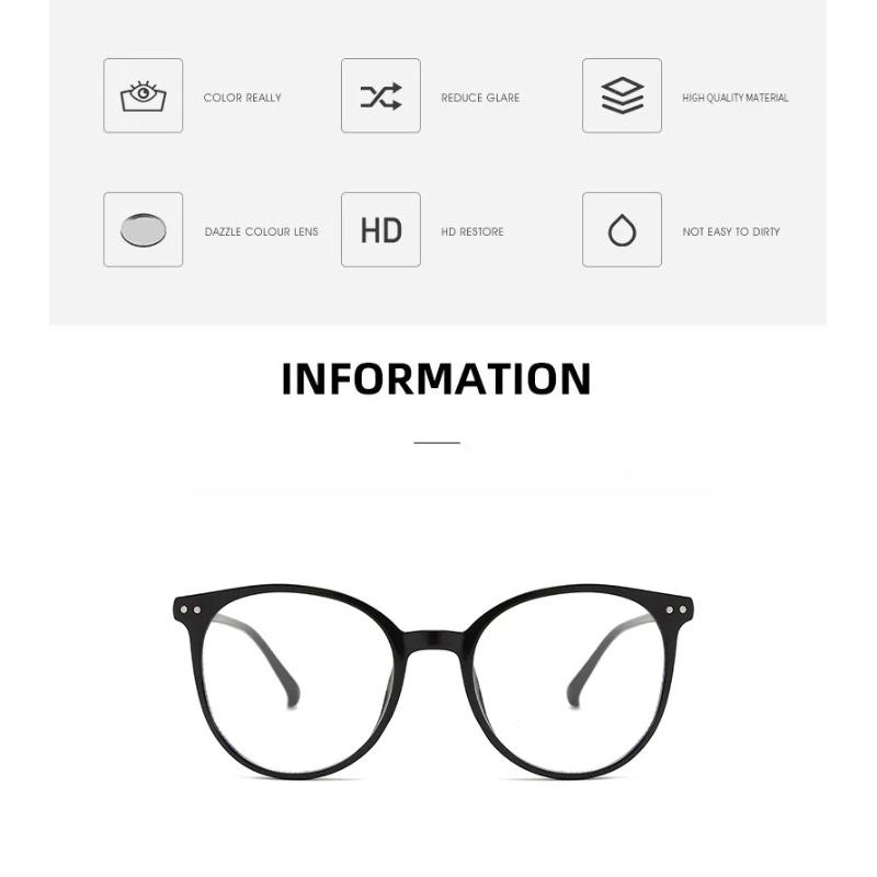 Anti Blue Light Glasses Transparent Resin Lenses Eyewear Big Frame Sunglasses Uv400 Women Face Decor Glasses Accessories