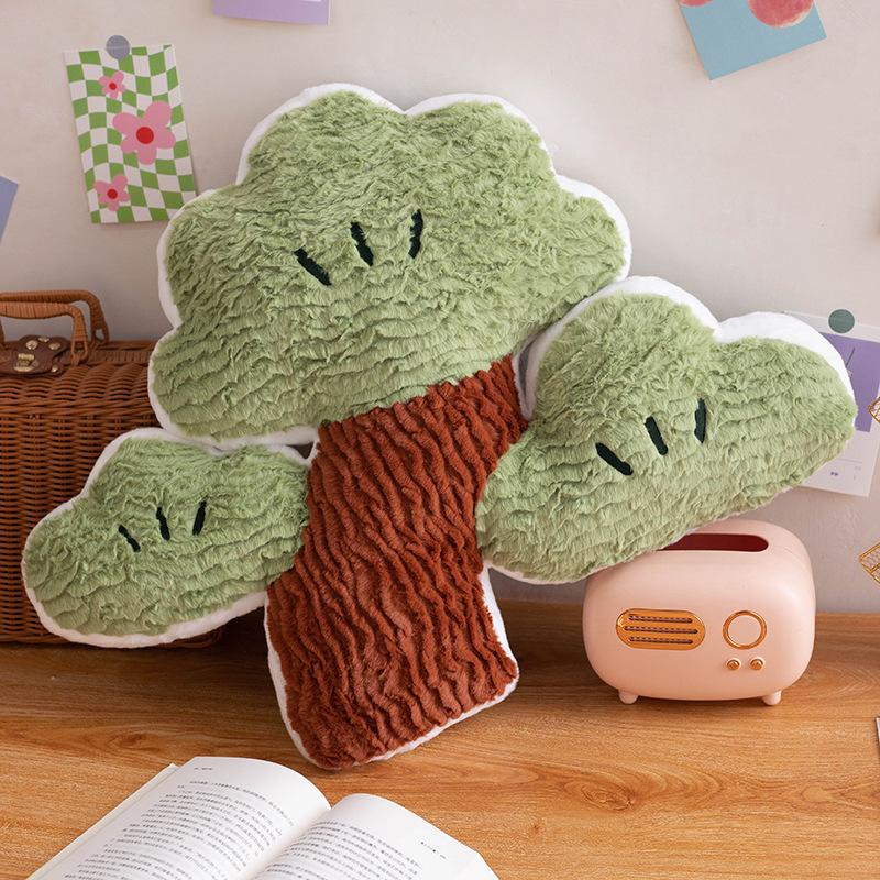 Colorful Cartoon Christmas Green Pine Tree Plush Throw Pillow Sofa Chair Cushion Soft Stuffed Plants Christmas Home Deccor