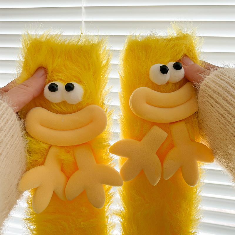 Raupen Plüsch Bodensocken, Lustige Tier Kniehohe Haussocken, Ultraweich für Damen Herren Jugendliche, Gemütliches Unisex Geschenk Weihnachtsstrumpf
