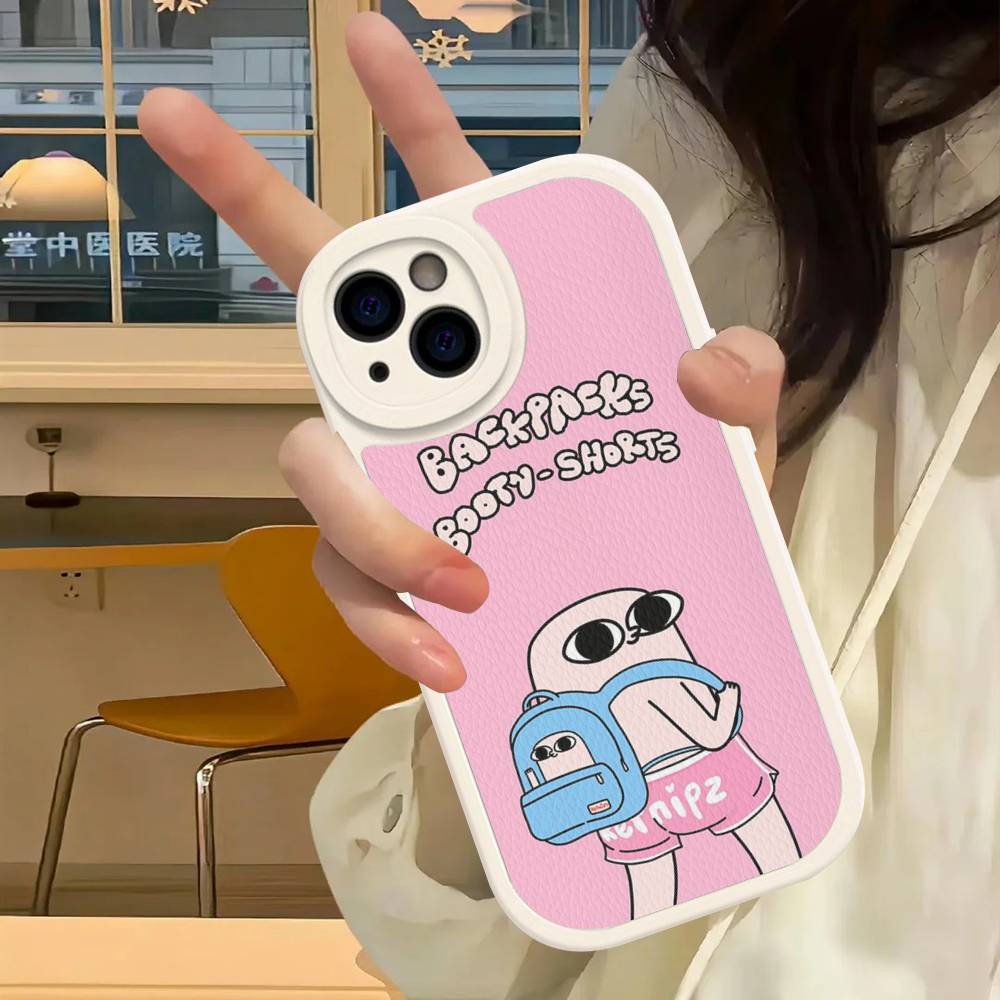 Ketnipz Cartoon Leather Phone Case For IPhone 15 14 13 Pro Max 12 11 16 Plus Phone Cover