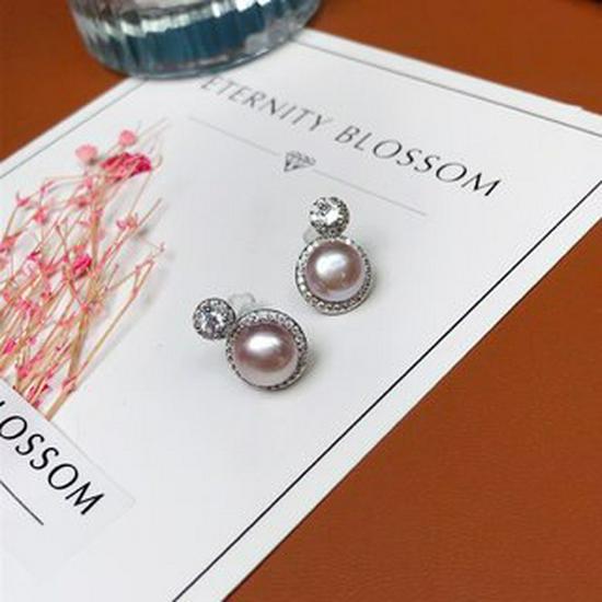Elegant Songyuan Pearl Stud Earrings: Multiple Colors, Round Mantou Design, Light Luxury Fashion