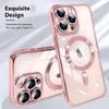 Plating Soft Lens Film Protect Transparent Case For iPhone 16E 16 15 14 13 12 11 Pro Max Plus Magsafe Magnetic Charging Cover
