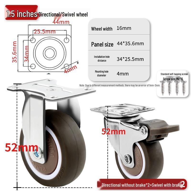 Ultra-Quiet Universal Small Trolley Load-Bearing Swivel Caster for Furniture