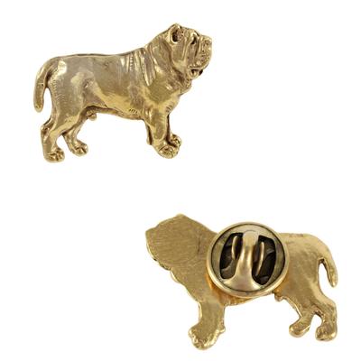 Neapolitan Mastiff, Mastino Napoletano I - Gold-plated Pin Brooch, Elegant Dog Ornament, Unique Pin by Brand