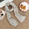 Scarf new versatile literary floral retro pleated cotton and linen scarf versatile women's silk scarf scarf shawl