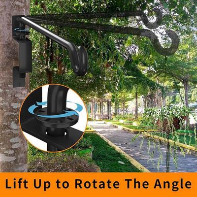 2Pcs Rotating Plant Hanger Hooks Metal Heavy Duty Wall Hooks Adjustable Plant Basket Hooks for Hanging Wind Chime Bird Feeder Balcony Garden Outdoor