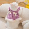 Xiaoxiangfeng Bow Cat Clothes Burr Hollow Sweater Autumn Puppy Dog Dress Child Warm Pet Clothing
