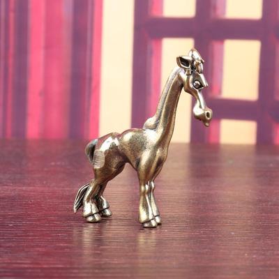 Latón Antiguo Caballo Estatua Pequeña Adorno de Escritorio Figuritas de Animales Vintage Miniaturas Decoración Artesanía
