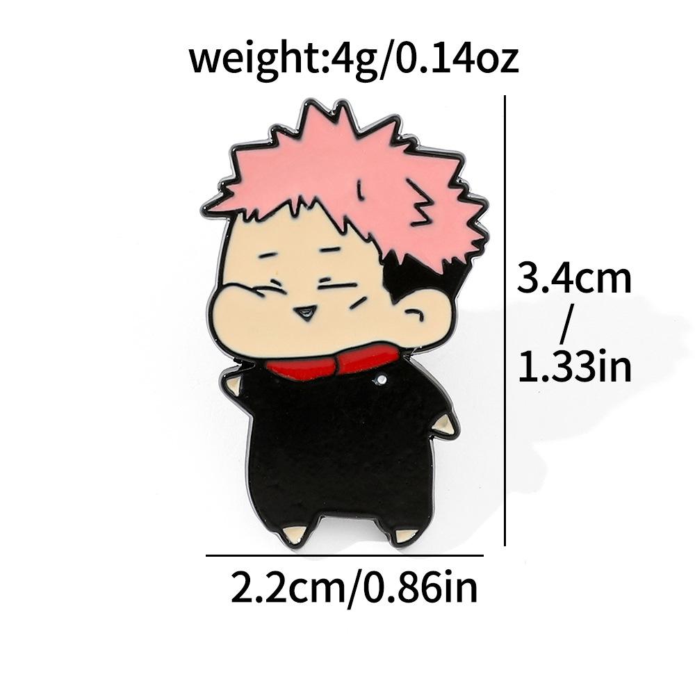 O version of cute creative personality spell back to fight metal badge knotweed Youren double-sided night stall brooch accessories