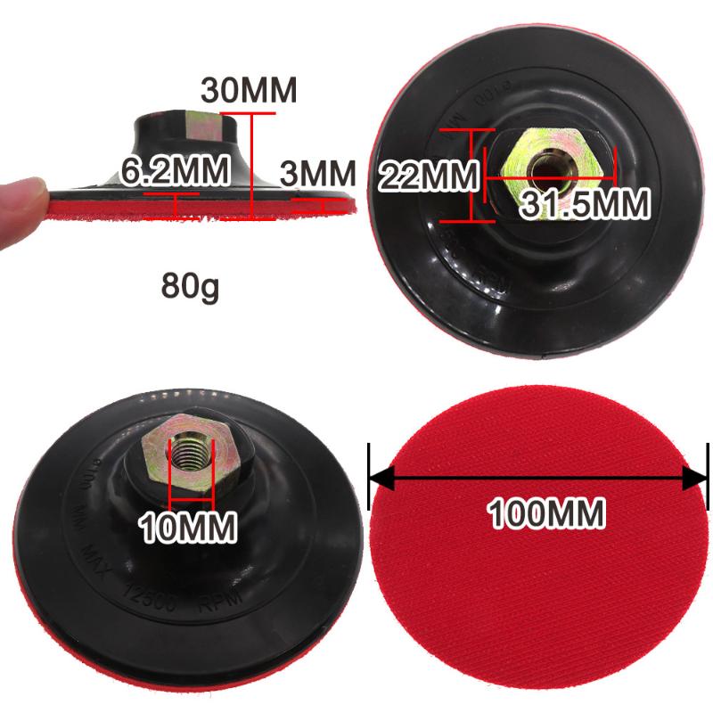 4 Inch Red Background Internal Teeth Electric Polishing Disc M10 Plastic Sanding Disc For Polishing Wheel