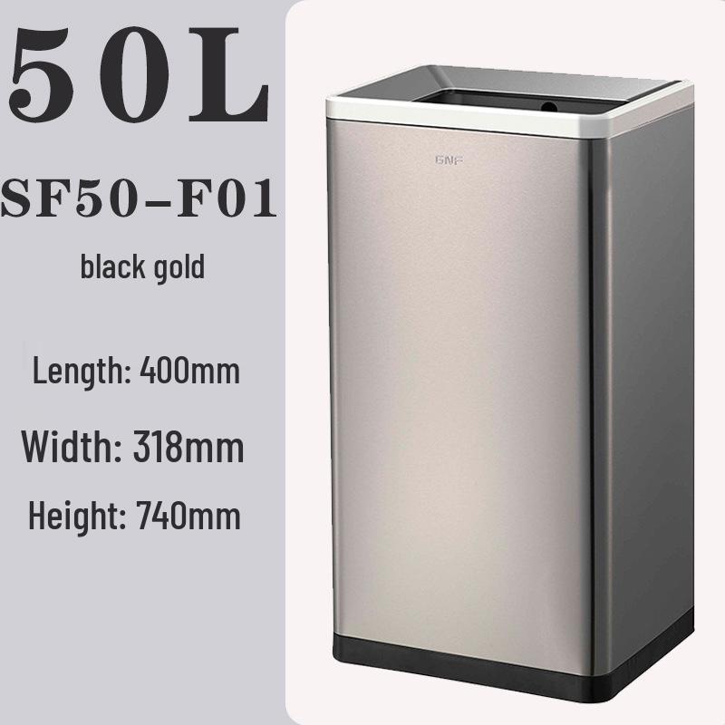 50L Stainless Steel Commercial Trash Can with Large Foot Pedal for Hotels and Shopping Malls