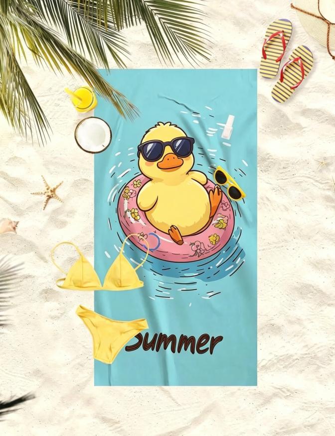 Chill Capybara Summer Beach Towe Fun & Quirky Microfiber Towel for Beach Days, Pool Lounging, and Playful Summer Vibes Cute
