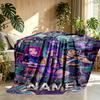 Custom Name Personalized Kpop Demon Hunter Print Blanket, Home Decor, Bedroom, Sofa, Camping, Couch, Gifts for Birthday Christmas