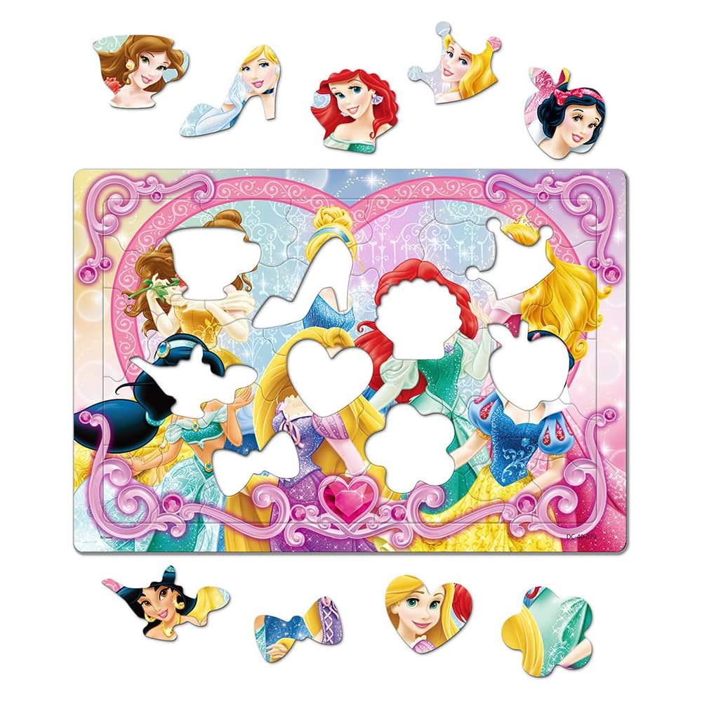 Tenyo Disney Princess Child Puzzle Set 40/60/80 Pieces Antibacterial Coating Storage Cover Ages 3 and Up