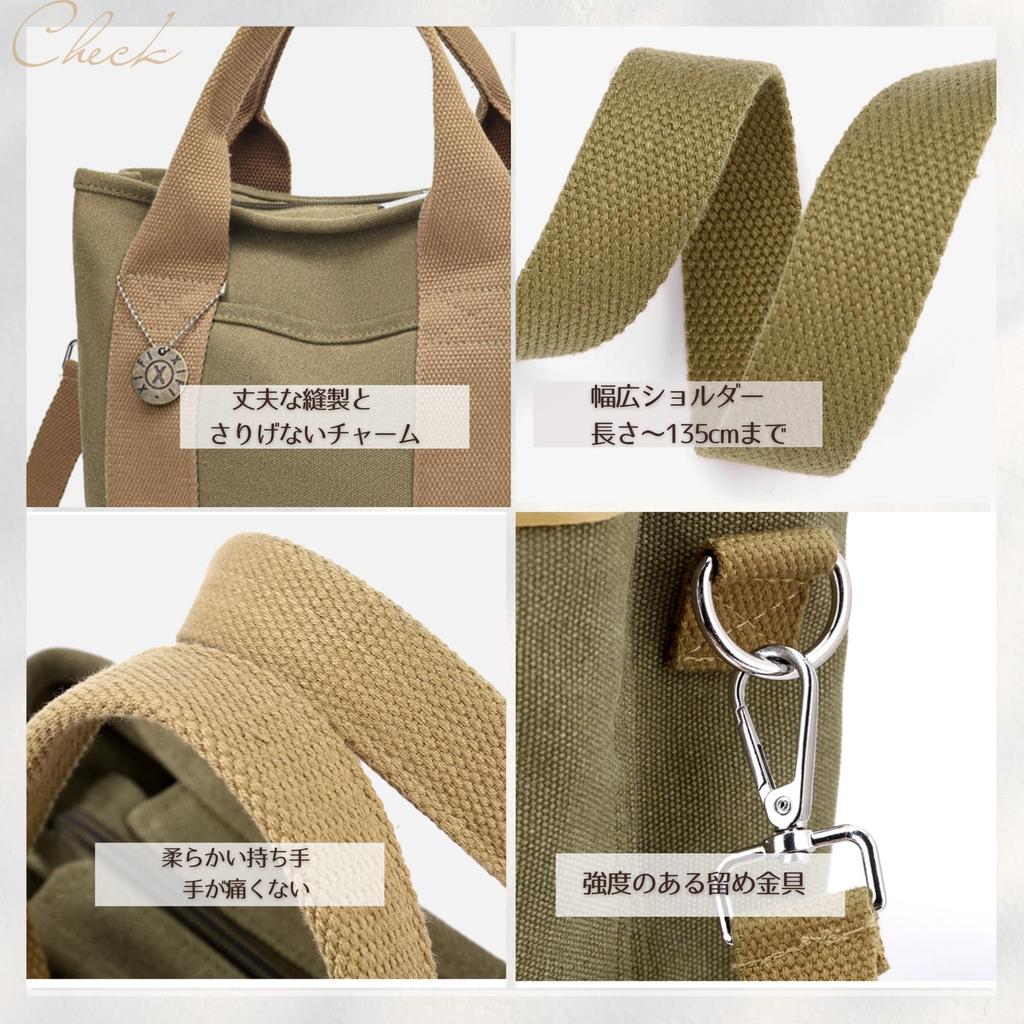 W&C Damen-Tragetasche mit Trennfächern und Reißverschluss, Klein, 2-Wege, Mini-Canvas, Schulter- oder Handtasche, Elegante Aufbewahrung, Leicht, Vordertasche, Marineblau (Marine)