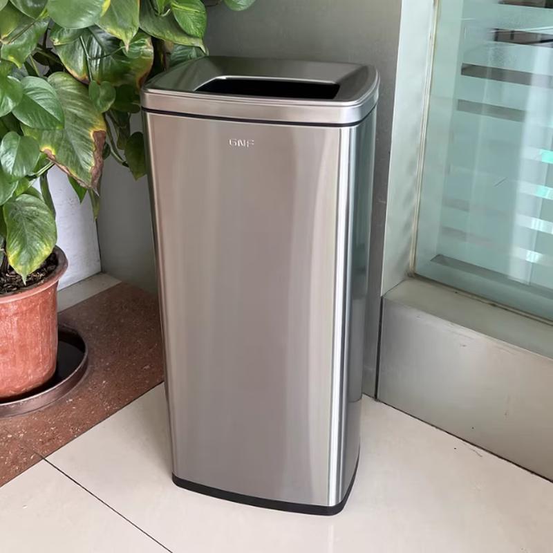 

Stainless Steel Open-Top Trash Can