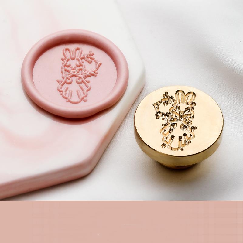Siegelstempel aus Wachs mit Tiermotiv, botanisch, klassische Siegelstempel, Hochzeitskarten-Dekor mit Kaninchen, Wal, Katze, Fuchs, 2,5 cm, Siegel-Ersatzkopf