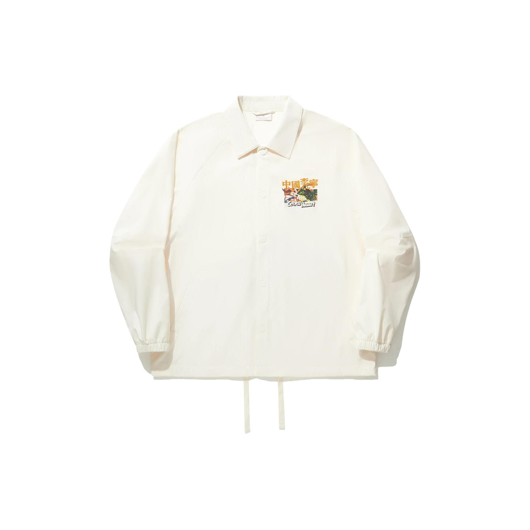 

Li Ning X League Of Legends Коллаборация Куртка-кардиган с принтом букв, однобортная, с лацканами, унисекс, цвет молочный AFDU915-2 S