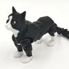 3D Printed Realistic Black Cat Model Toy with Movable Joints