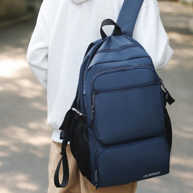 Plecak męski dla ucznia szkoły średniej Torba szkolna o dużej pojemności Plecak podróżny dla kobiet w jednolitym kolorze