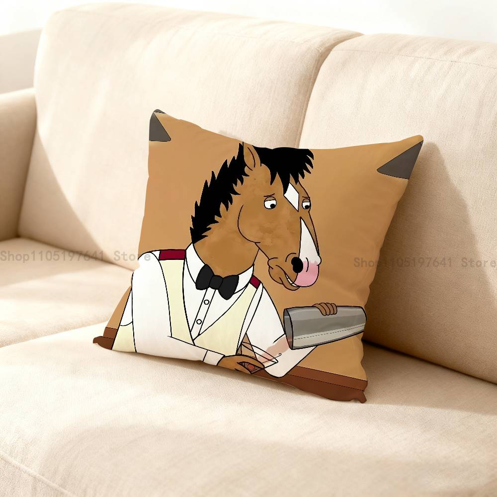 Мультяшная Наволочка B-BoJack H-Horseman милая мультяшная аниме-атрибутика Декоративная Наволочка для Подушки на Кровать Диван Мягкая Наволочка 12x12Inch