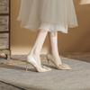 817-11 French High-heeled Wedding Shoes Women's 2025 New Rhinestone Bow Bridal Shoes Pointed Stiletto Single Shoes