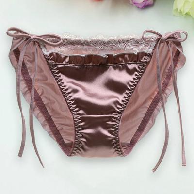 Dámské Kalhotky Krajka Patchwork Šněrování Bezešvý satén Prodyšný Antiseptický Střední pas Měkké lemování Intimní spodky Dámské spodní prádlo