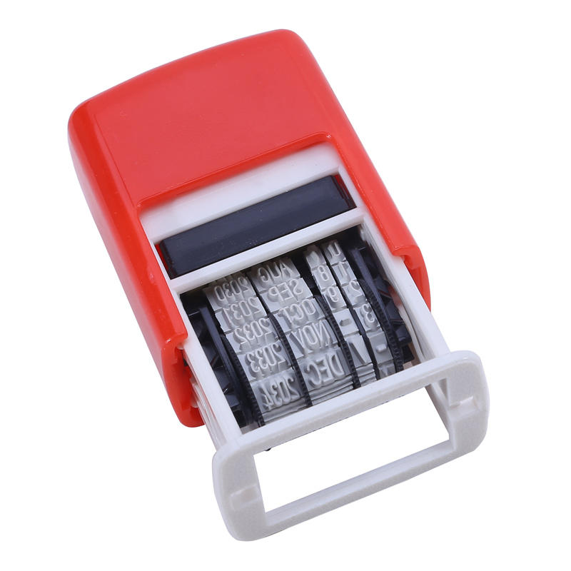 Black/Red/Blue 4mm Roller Stamp Adjustable Date Press-back Ink Automatic Ink Out Seal With English Date Solid Color